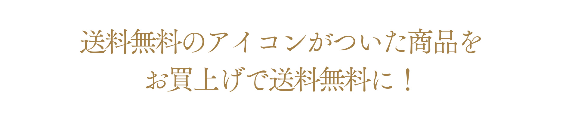 送料無料のアイコンがついた商品をお買上げで送料無料に！